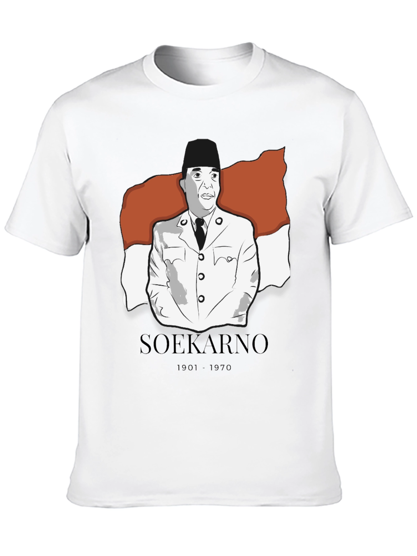 Soekarno Graphic Tee - Black Cotton Blend T-Shirt