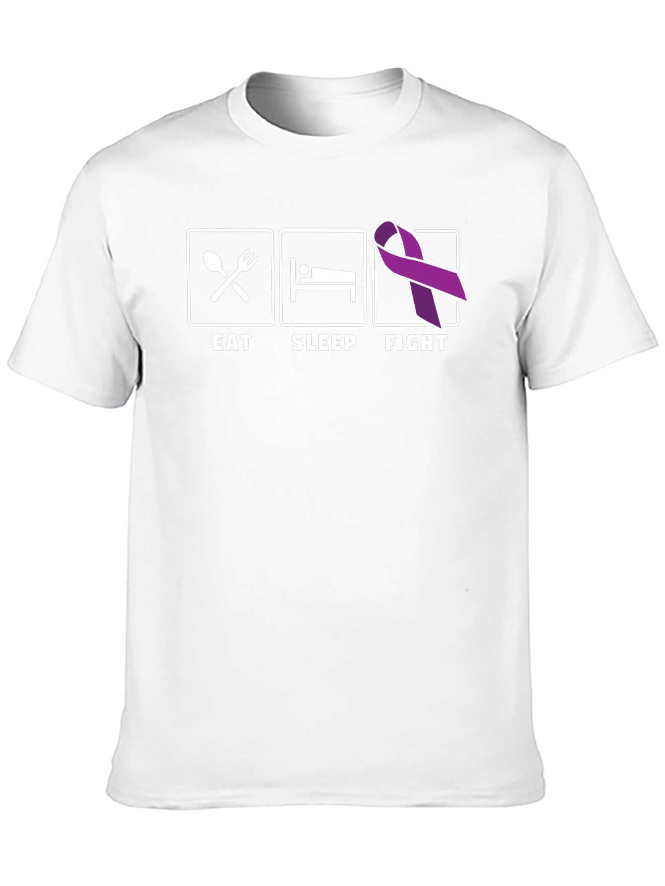 Eat Sleep Fight T-Shirt: Epilepsy Awareness Ribbon