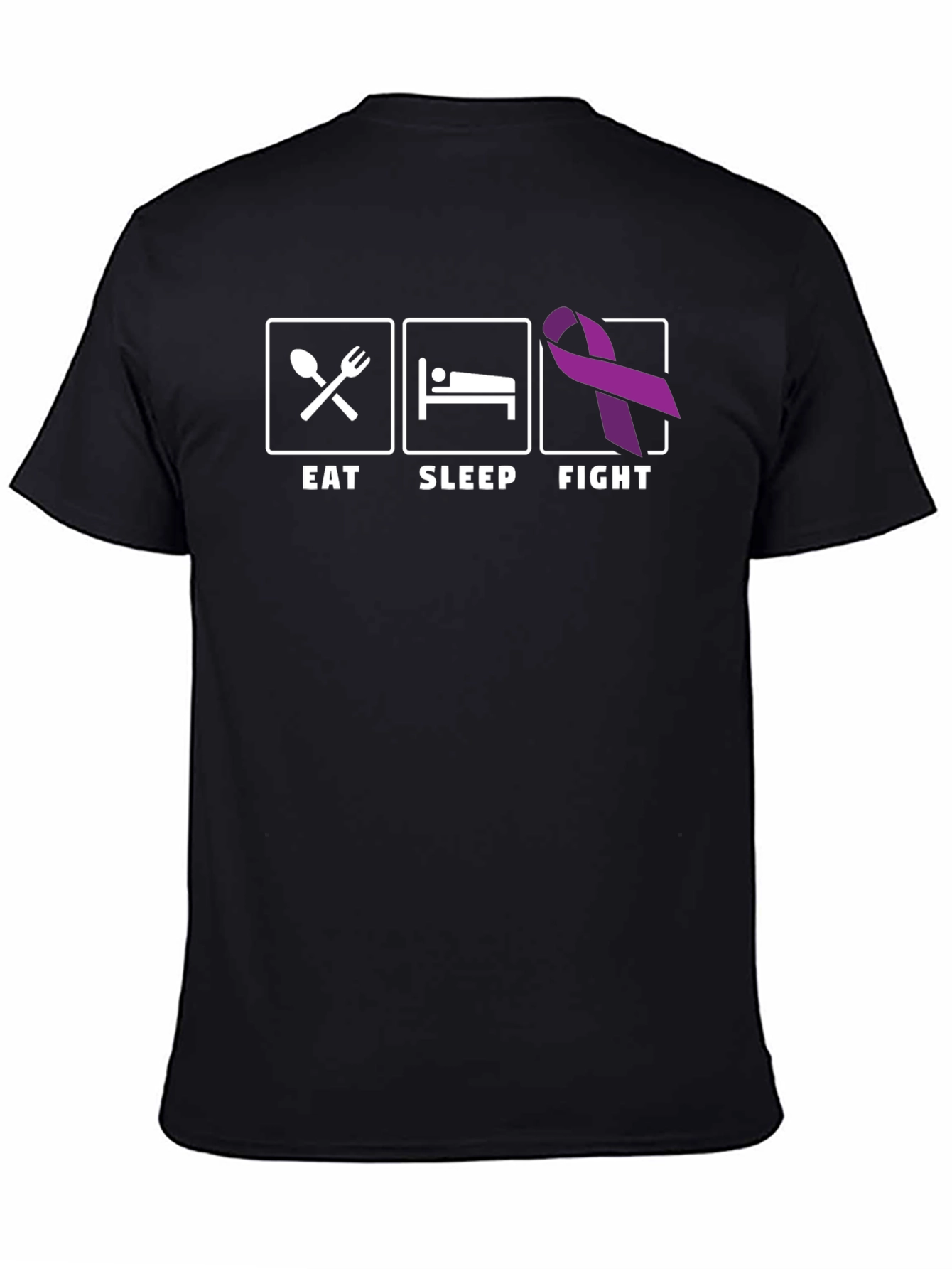 Eat Sleep Fight T-Shirt: Epilepsy Awareness Ribbon