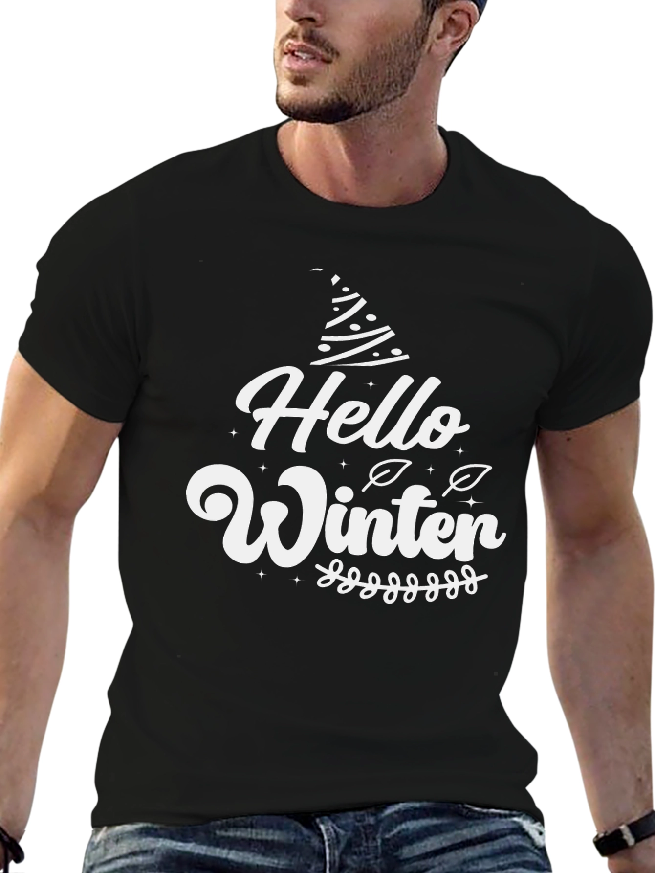 Hello Winter Graphic Tee - Holiday Season Shirt
