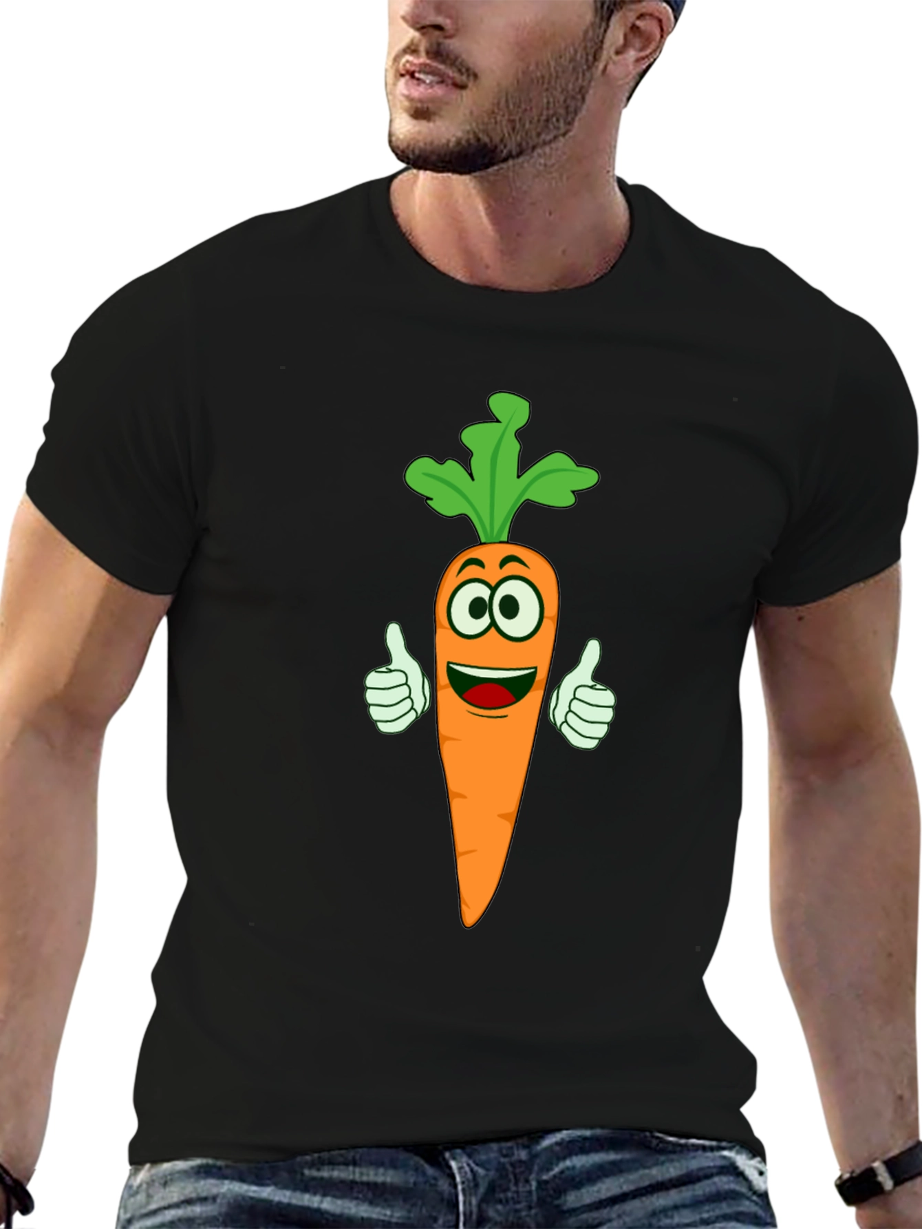 Funny Carrot Cartoon T-Shirt - Vegetable Lover Tee