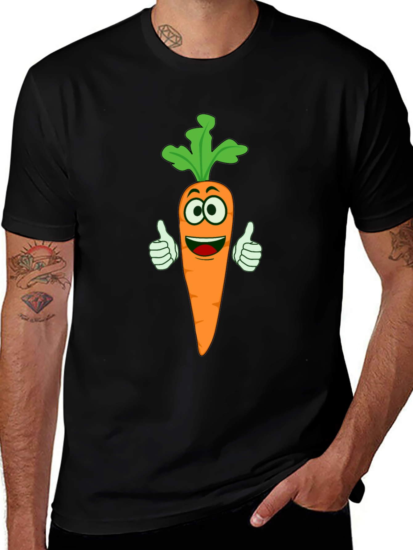 Funny Carrot Cartoon T-Shirt - Vegetable Lover Tee