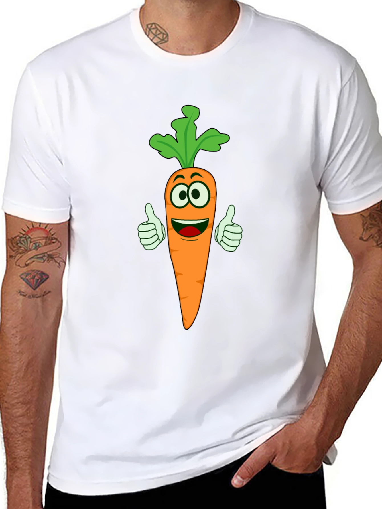 Funny Carrot Cartoon T-Shirt - Vegetable Lover Tee