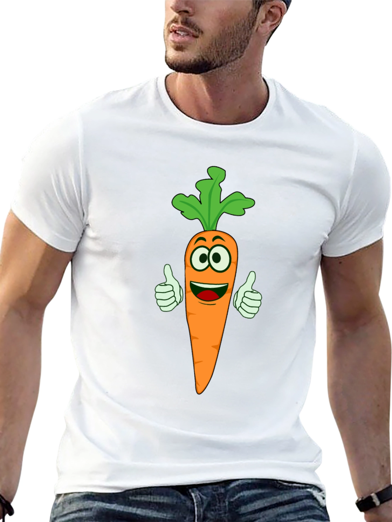 Funny Carrot Cartoon T-Shirt - Vegetable Lover Tee