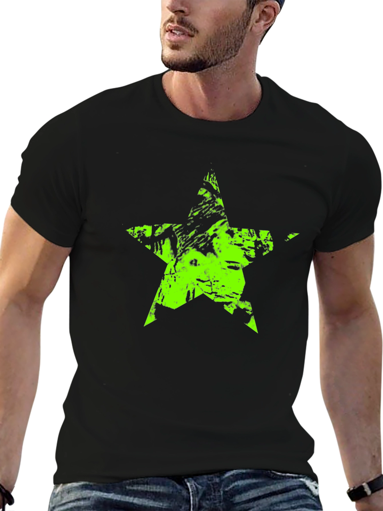 Grunge Star Black T-Shirt