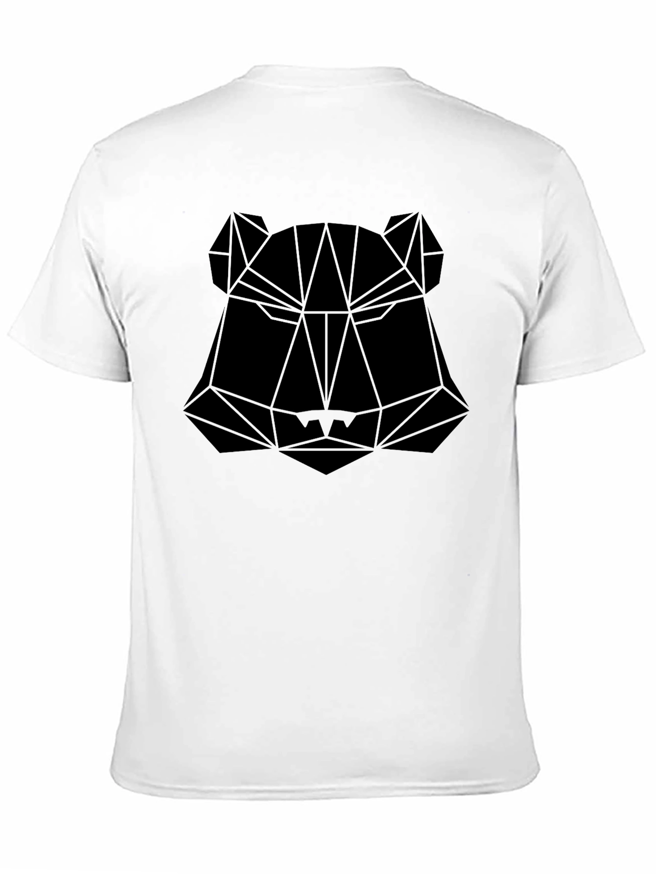 Geometric Bear Graphic Black T-Shirt