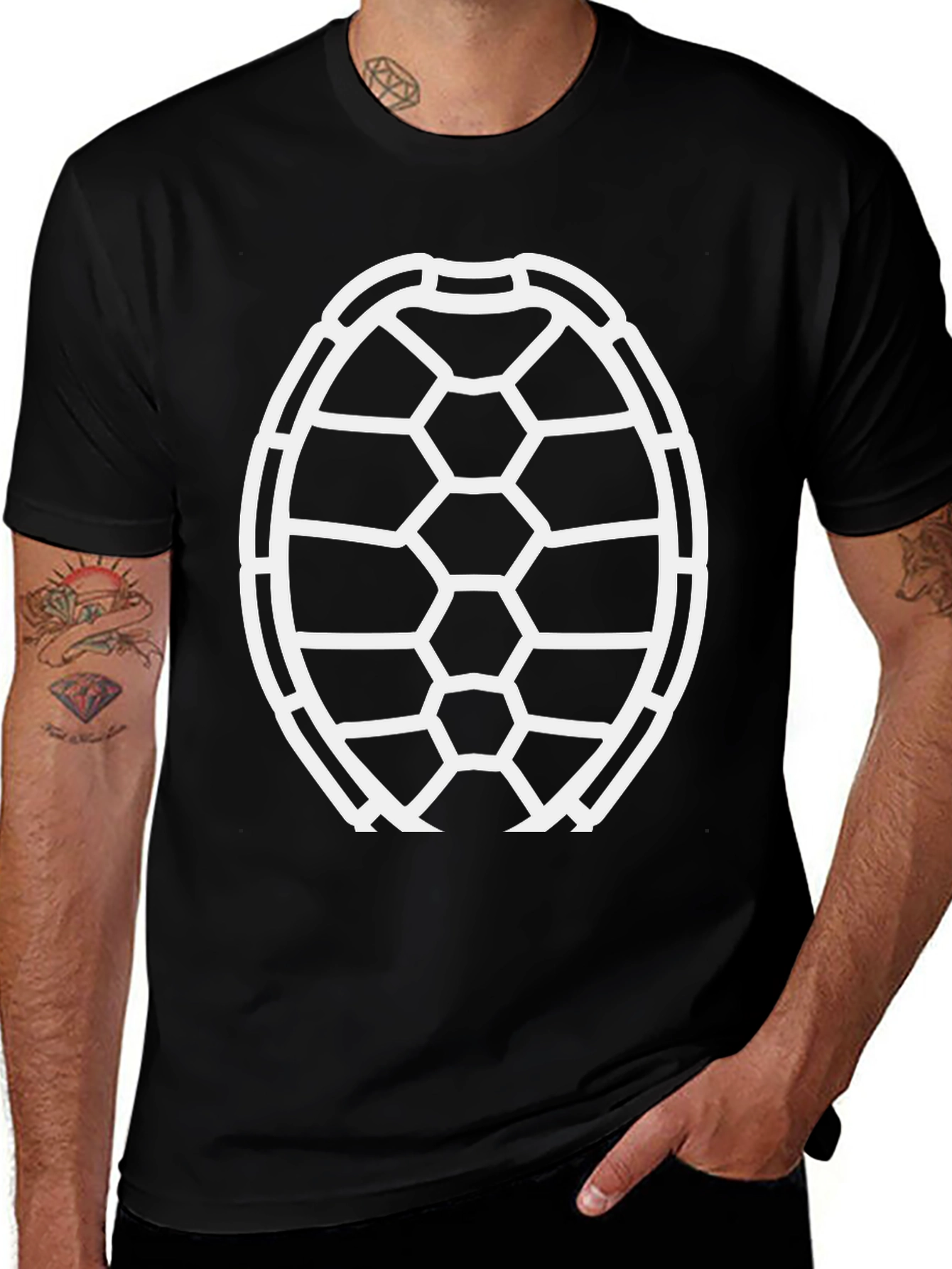 Turtle Shell Graphic T-Shirt - Black