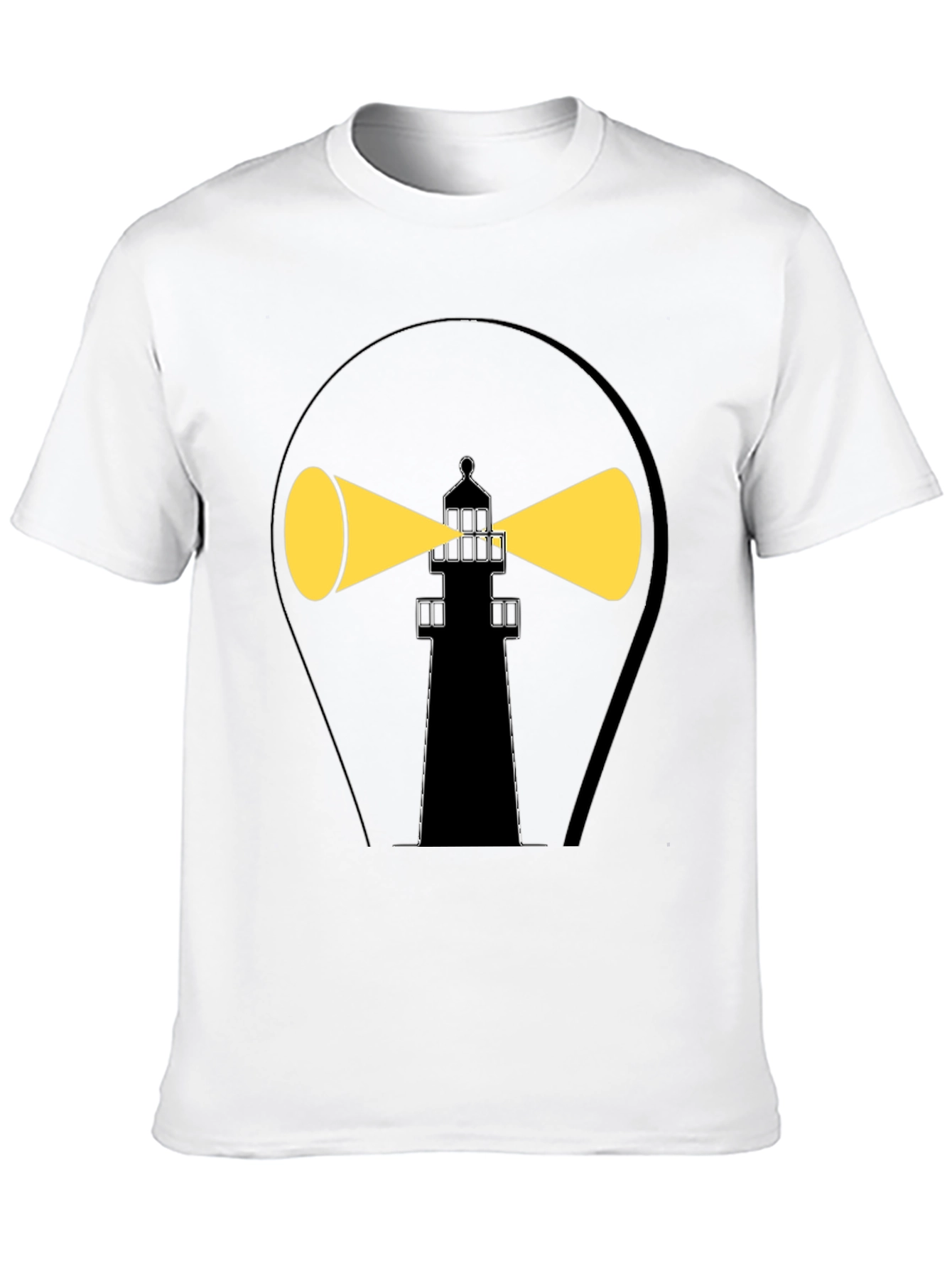 Lighthouse Graphic Tee - Black Cotton Comfort