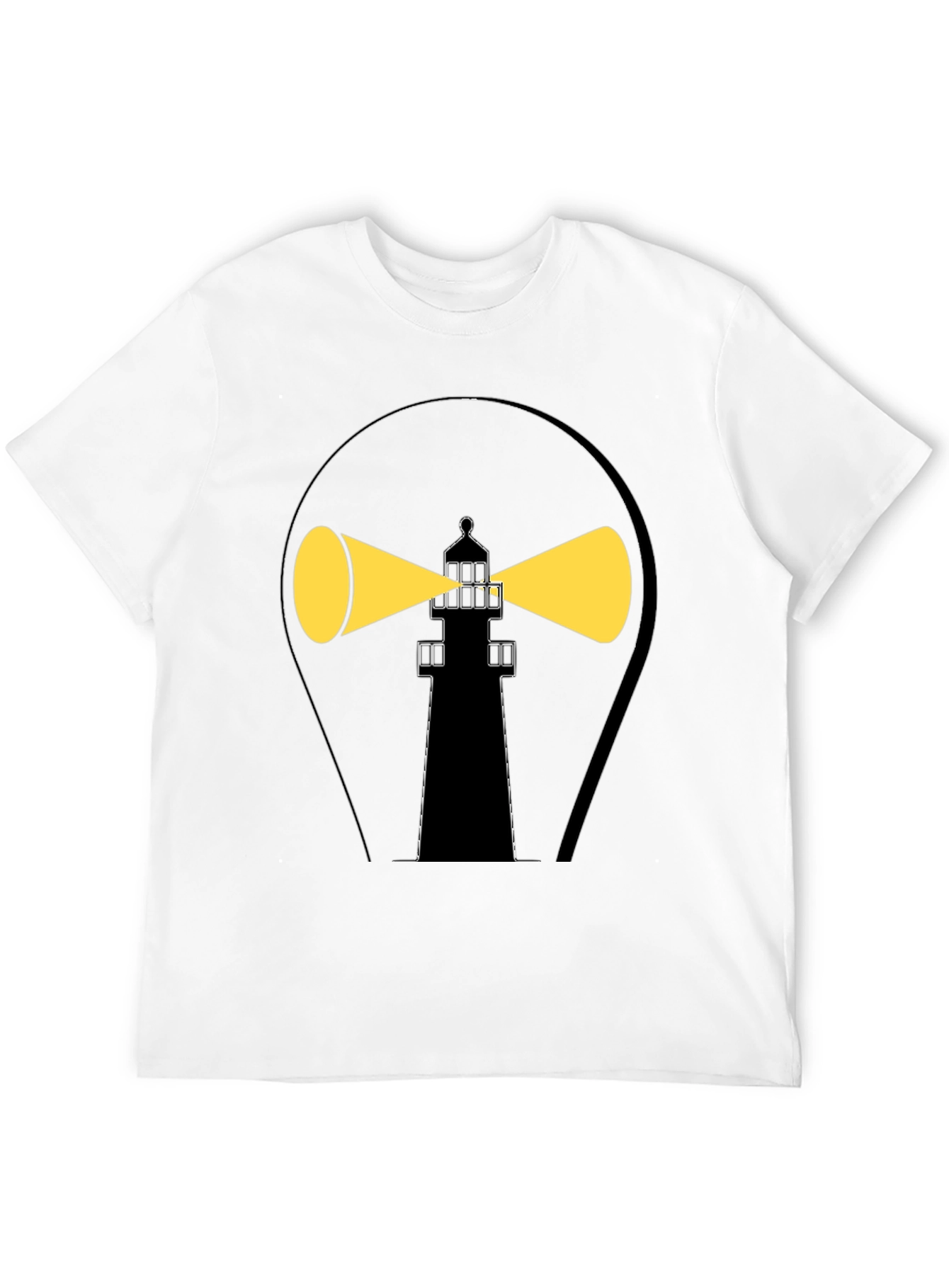 Lighthouse Graphic Tee - Black Cotton Comfort