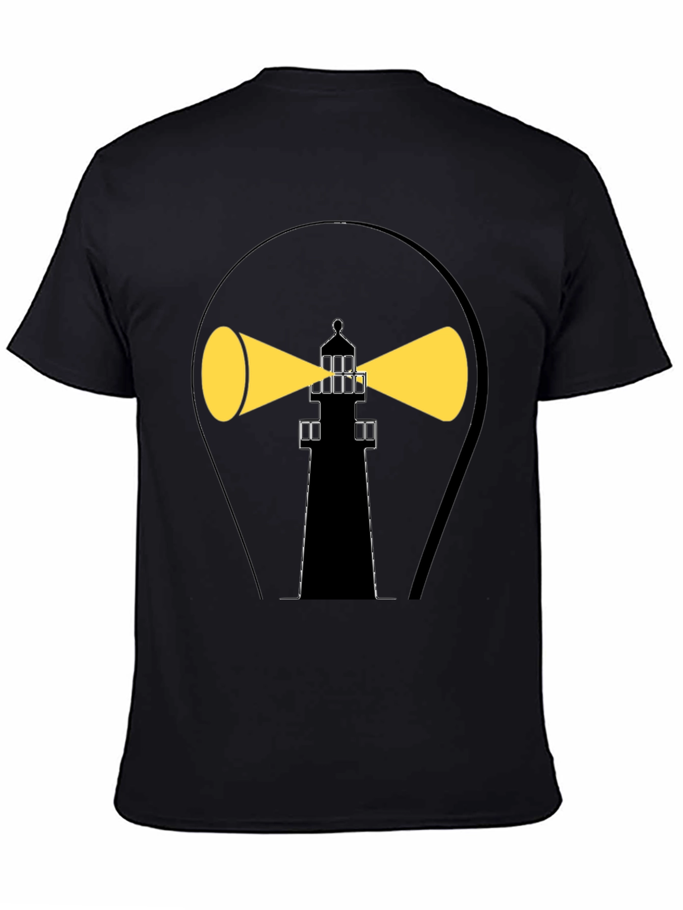 Lighthouse Graphic Tee - Black Cotton Comfort
