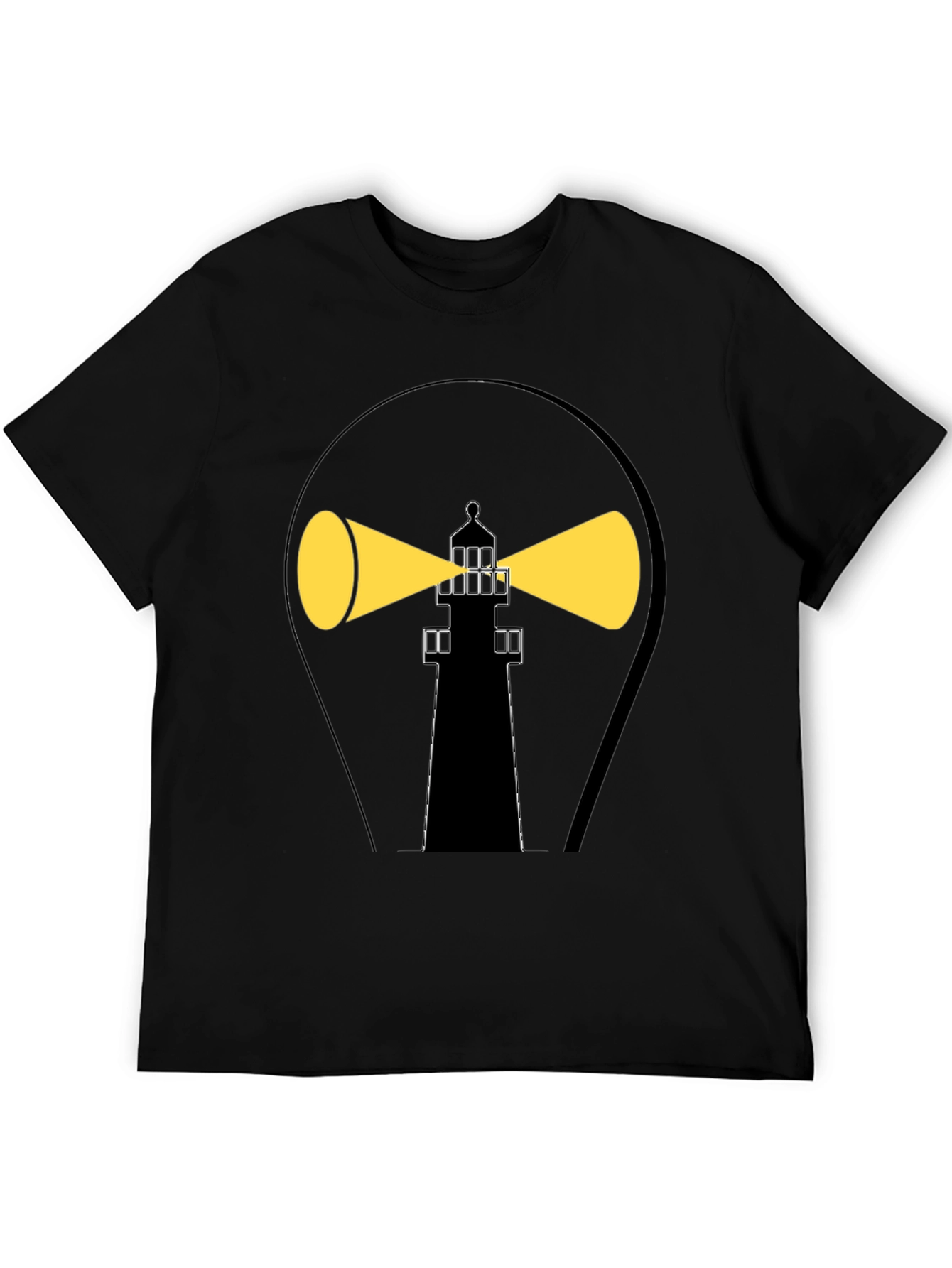 Lighthouse Graphic Tee - Black Cotton Comfort