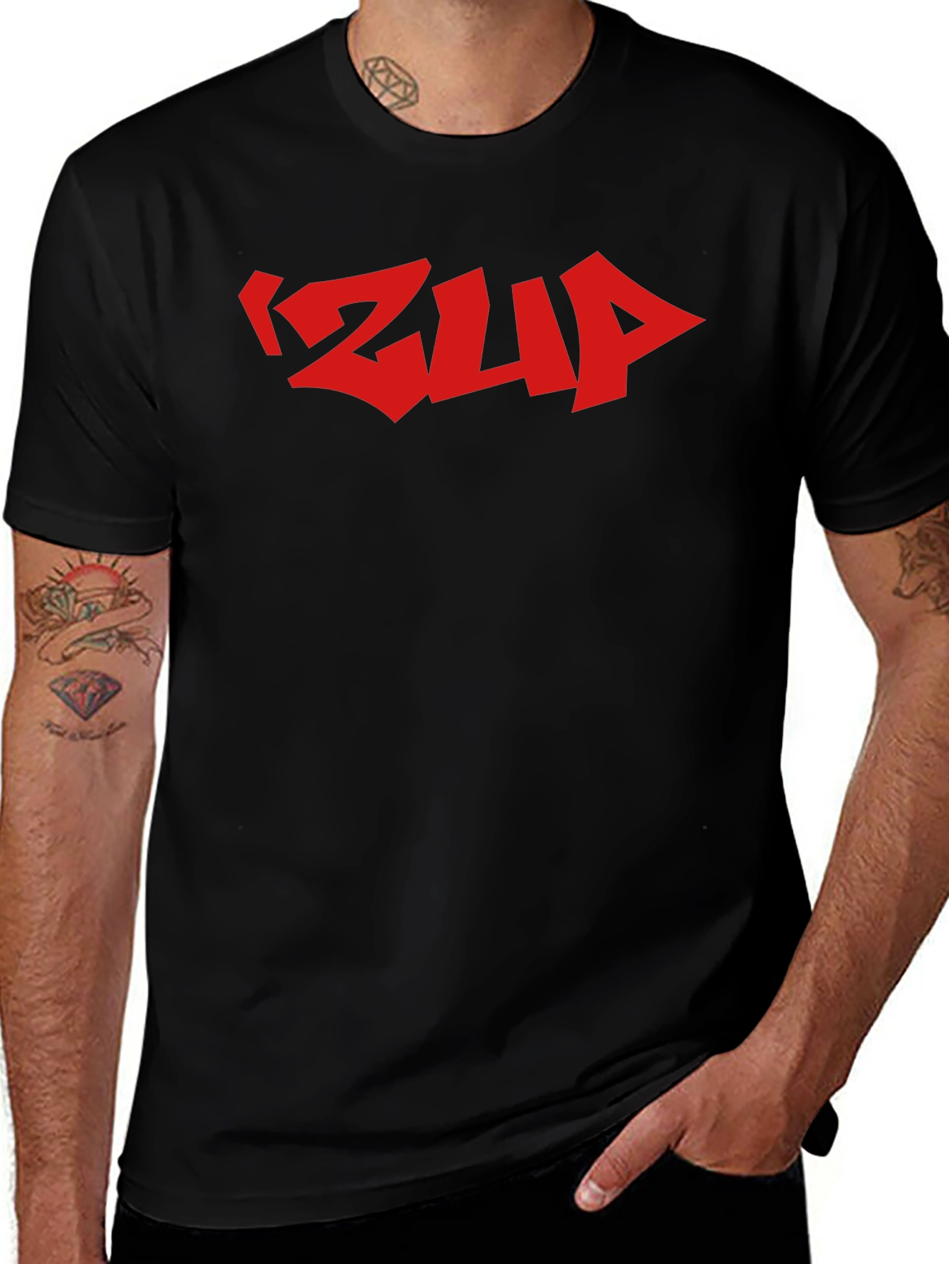 IZLIP Graphic T-Shirt - Black Crew Neck Tee