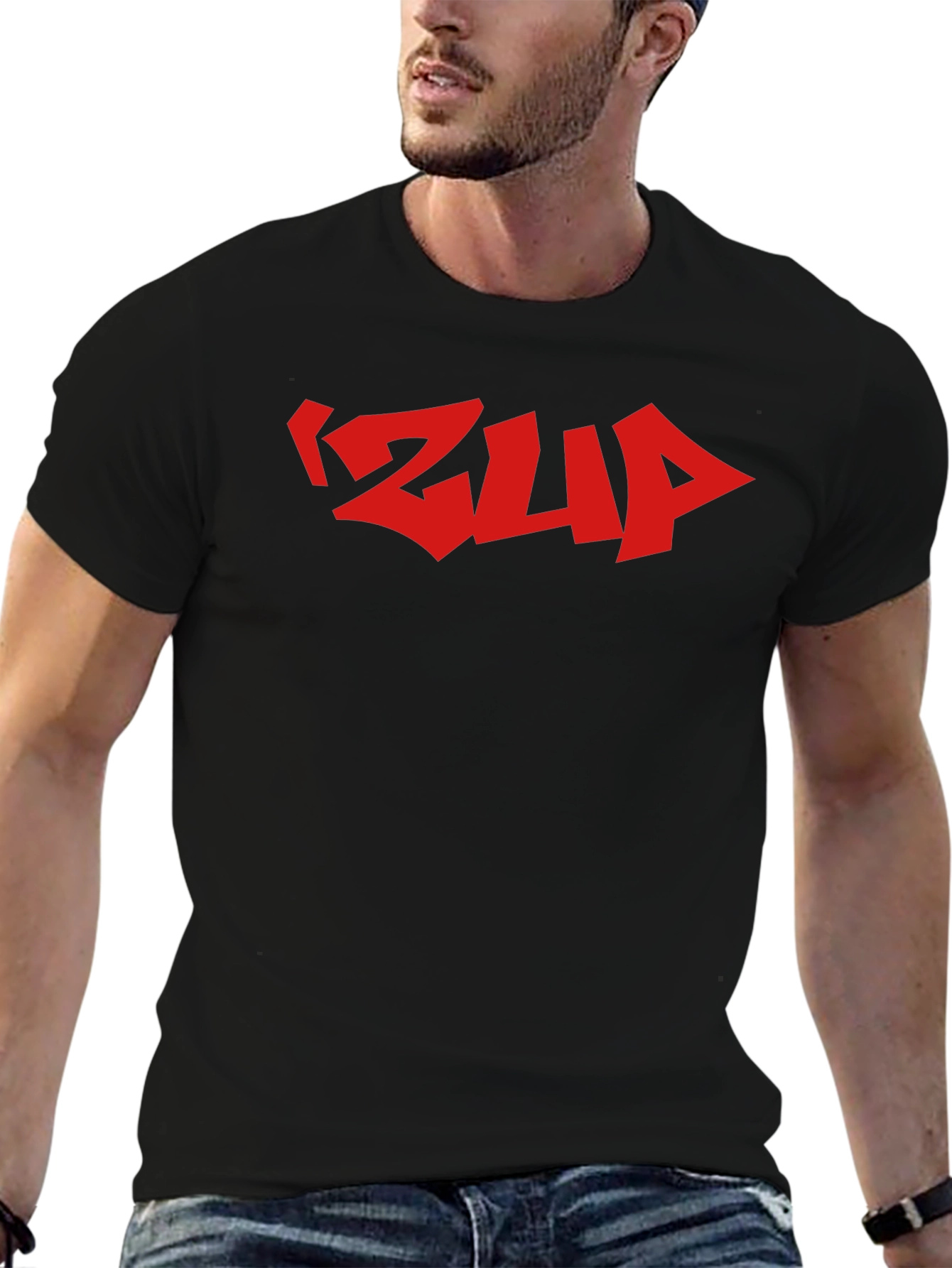 IZLIP Graphic T-Shirt - Black Crew Neck Tee