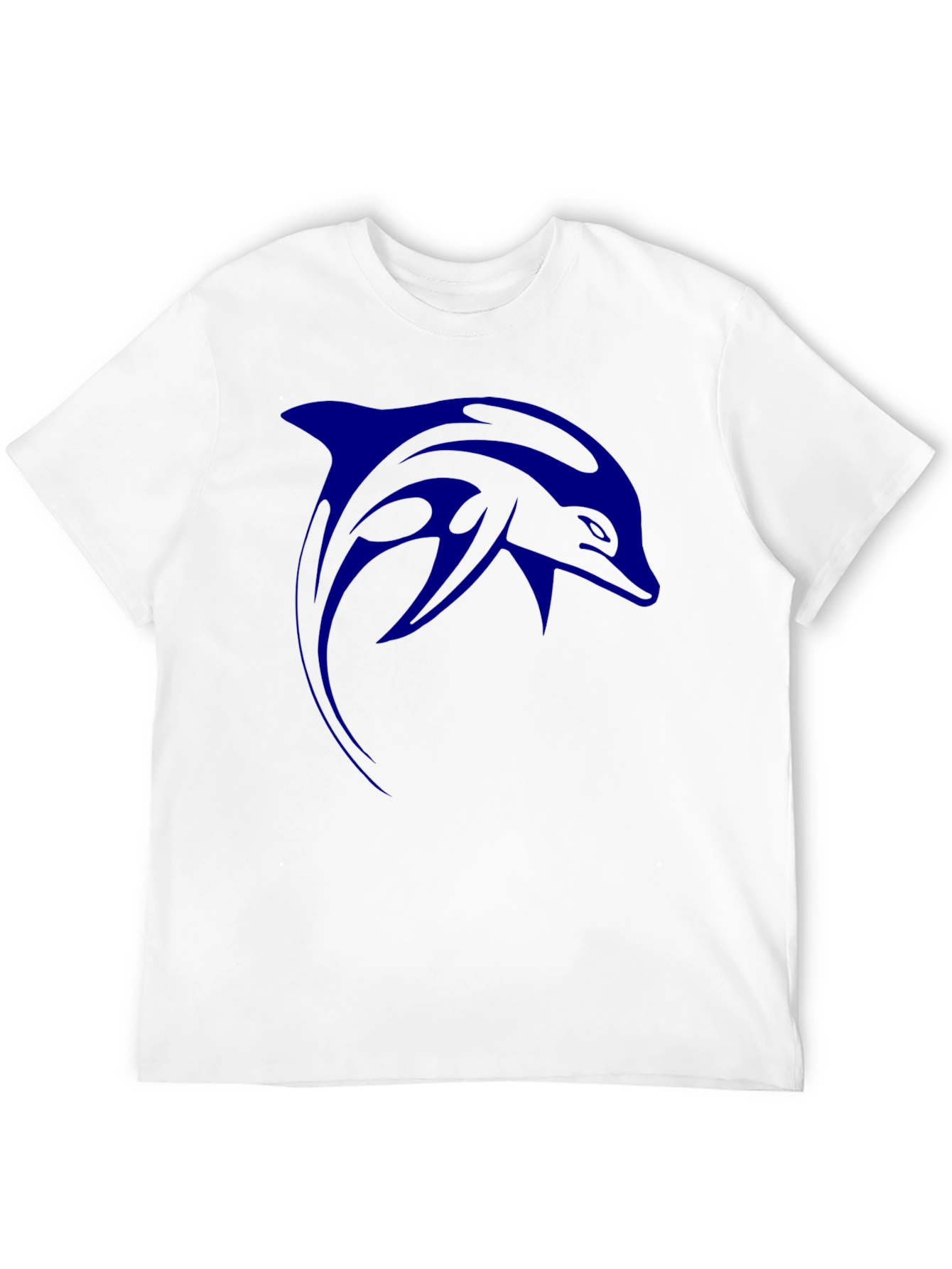 Blue Dolphin Graphic Print Black T-Shirt