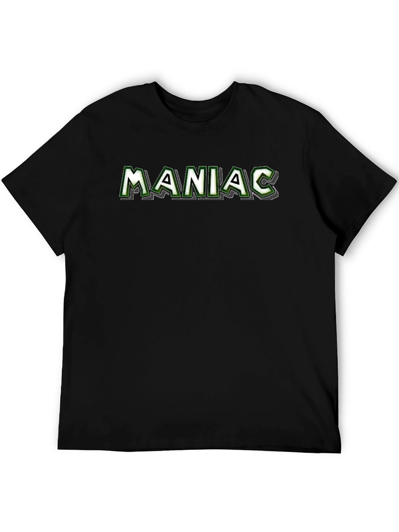 Maniac Graphic Tee - Black Cotton Blend T-Shirt