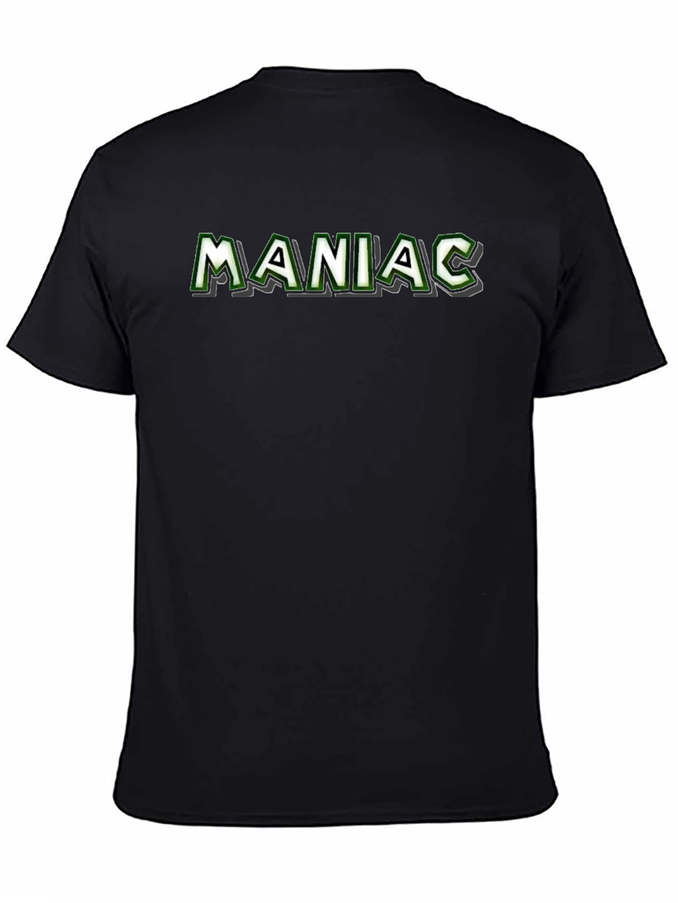 Maniac Graphic Tee - Black Cotton Blend T-Shirt