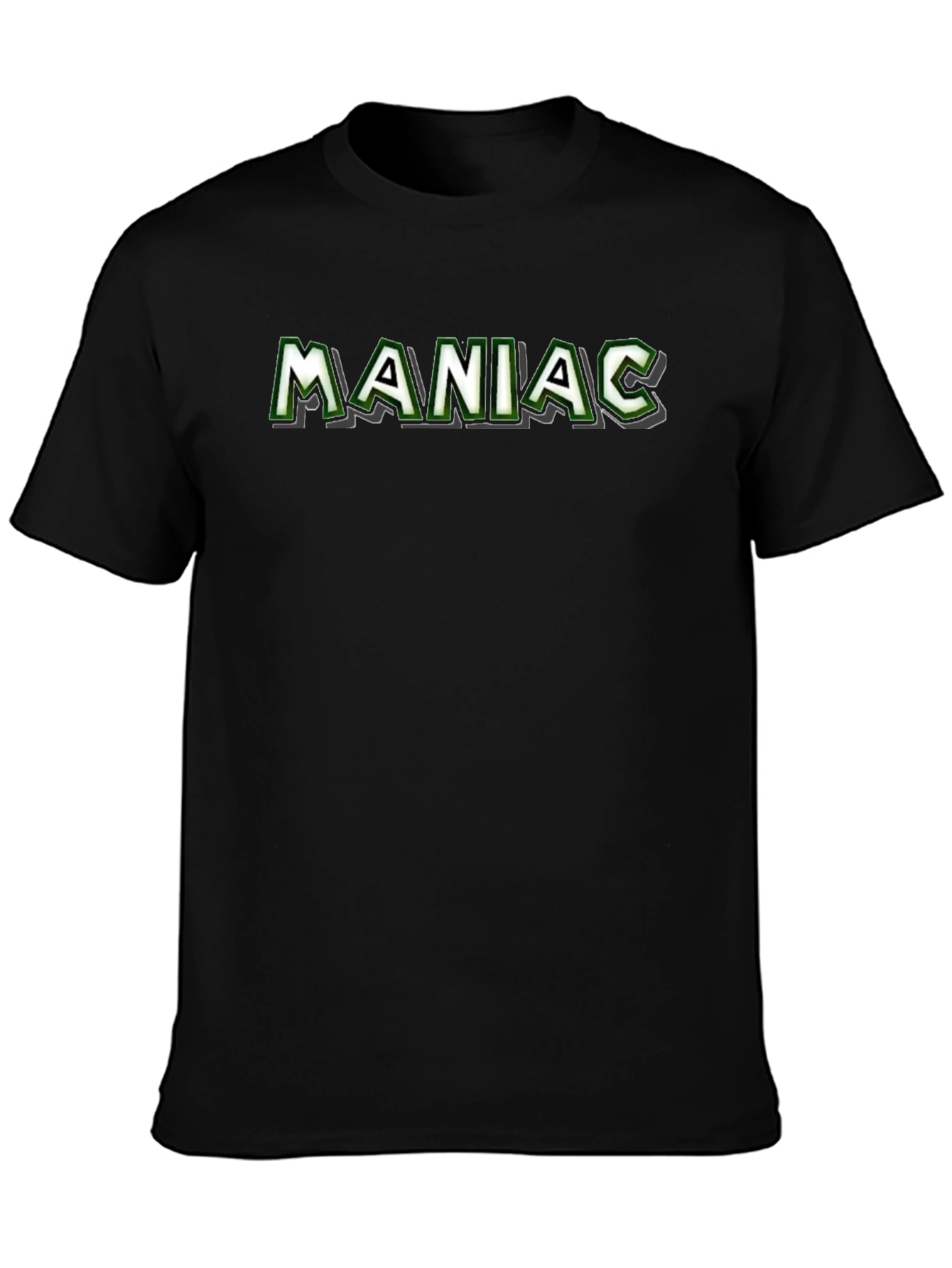 Maniac Graphic Tee - Black Cotton Blend T-Shirt
