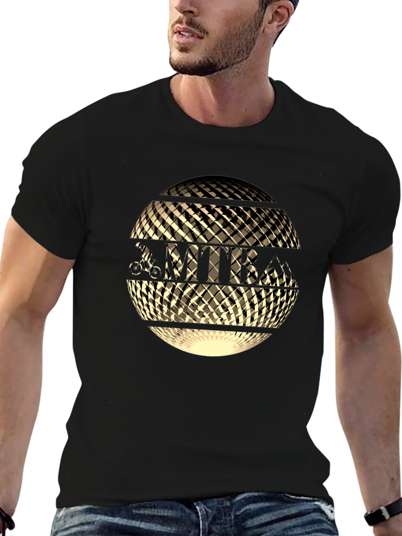 MTB Globe Graphic Tee - Black Cotton Blend