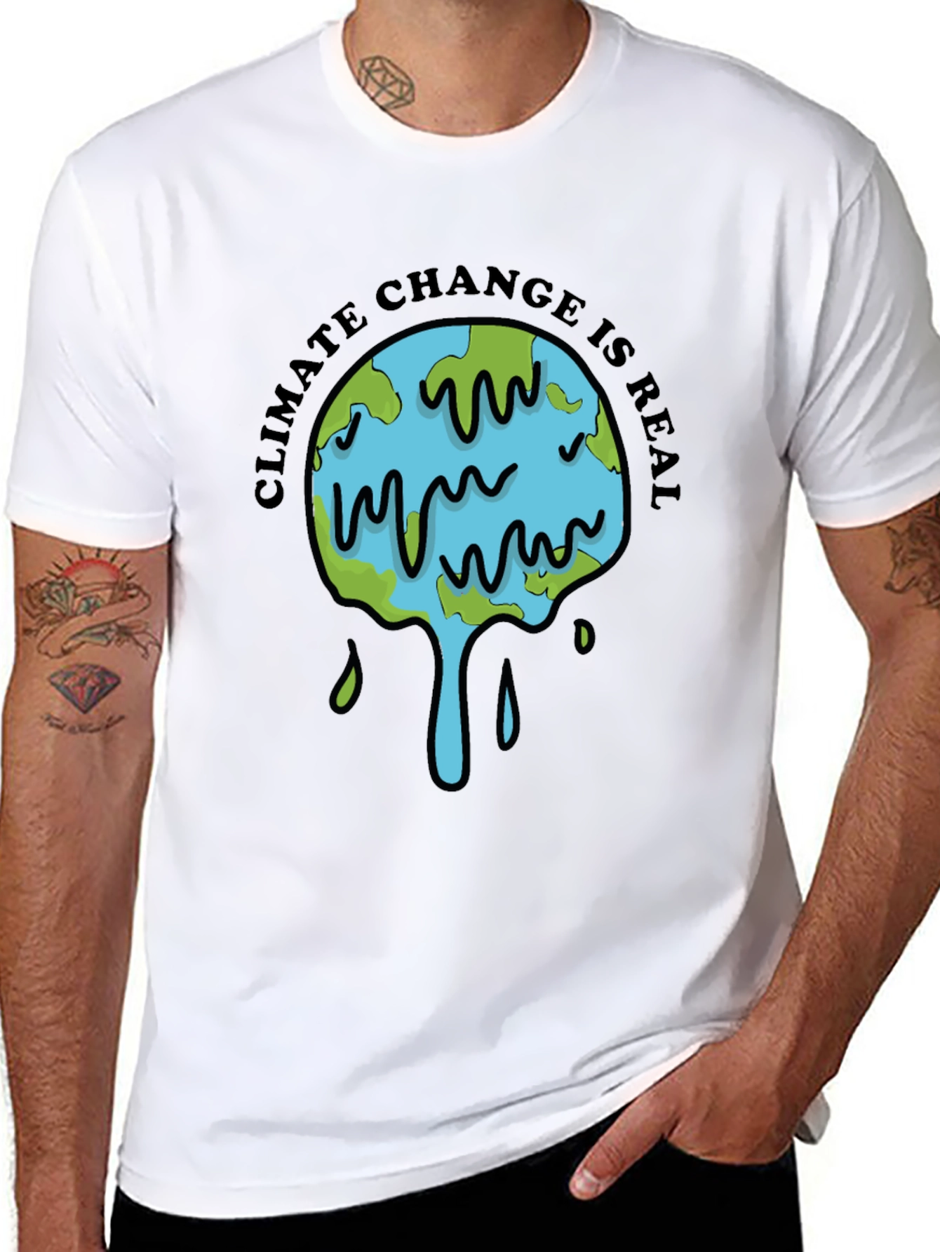 Climate Change is Real Graphic Tee - Black