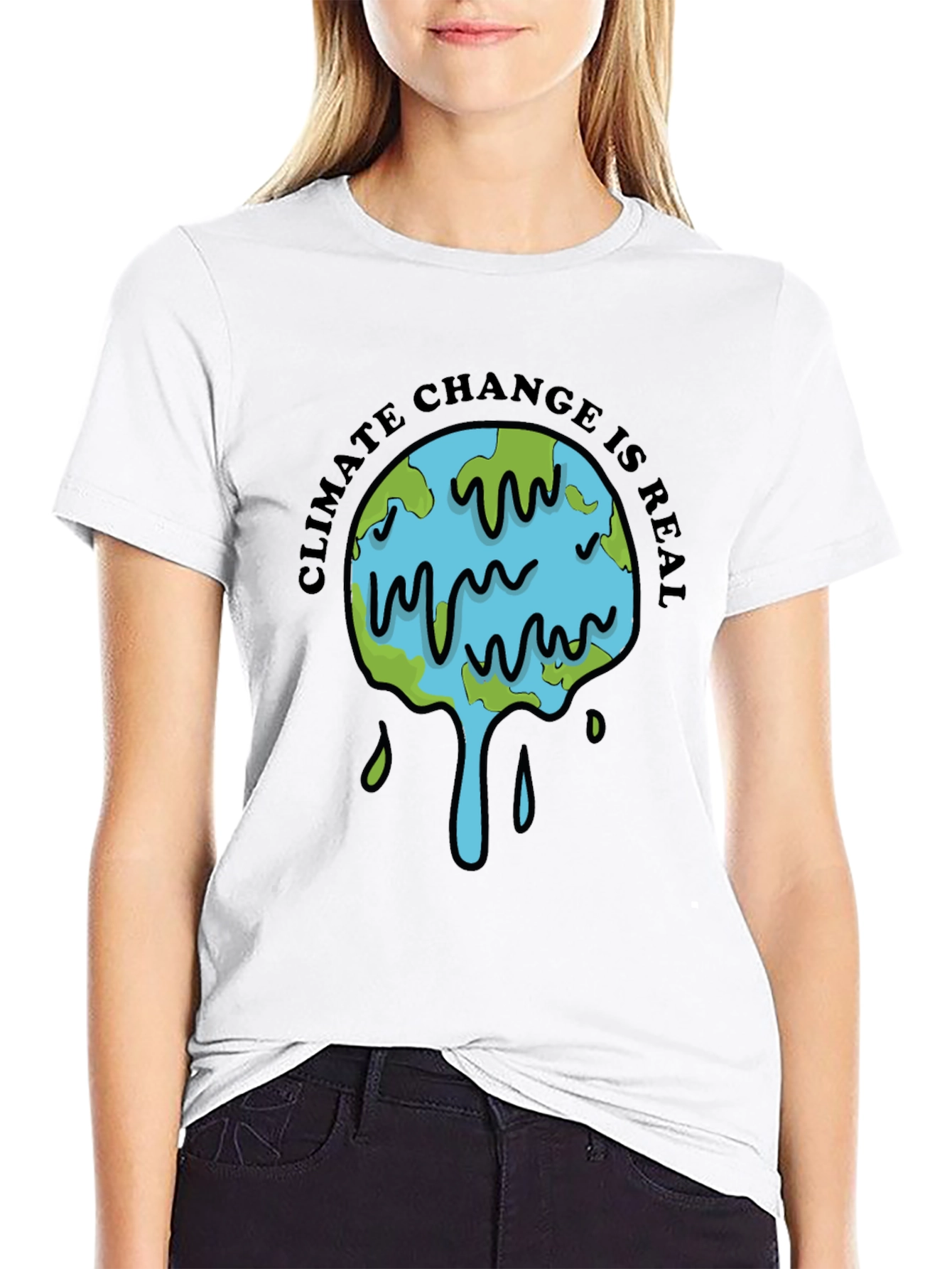 Climate Change is Real Graphic Tee - Black