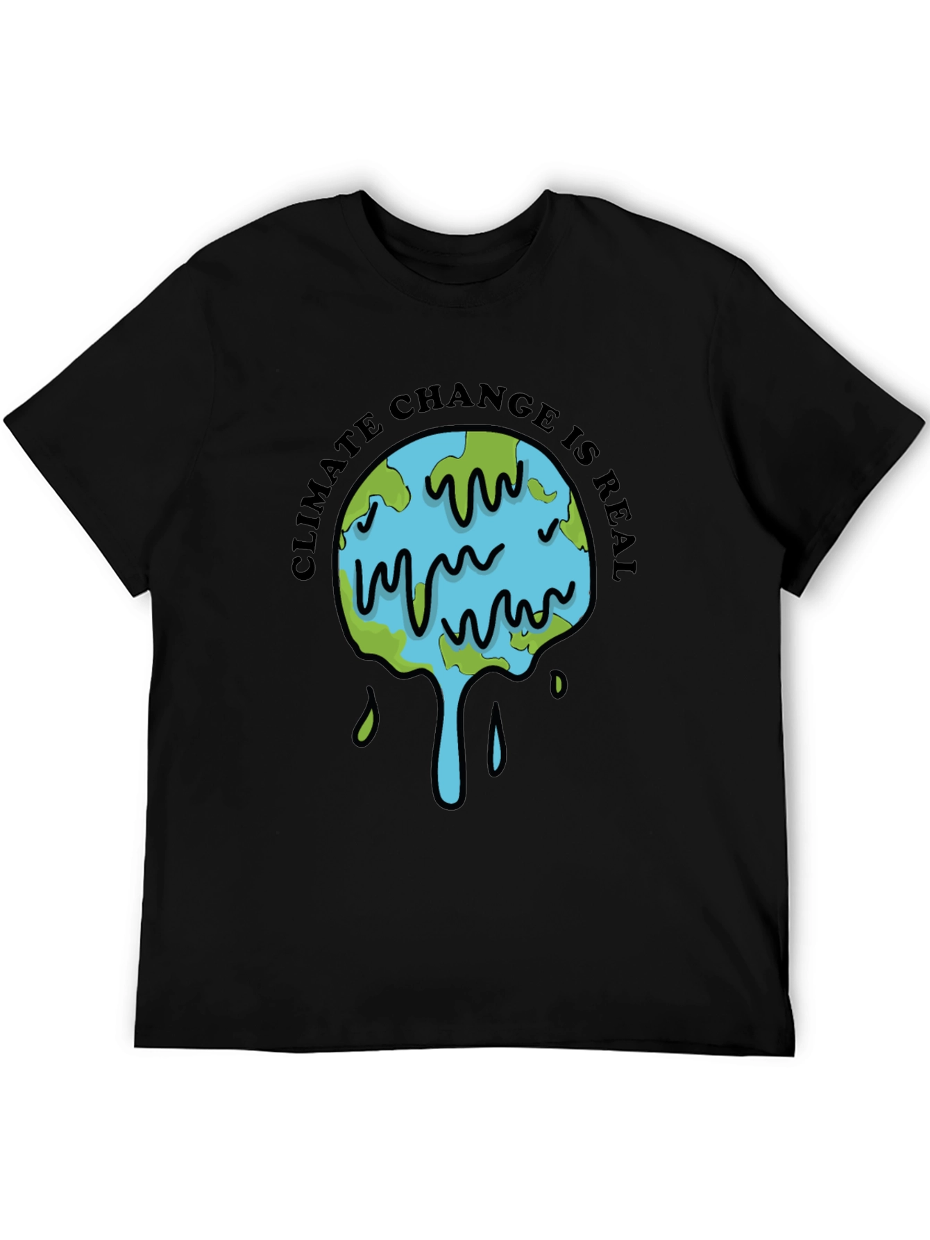 Climate Change is Real Graphic Tee - Black