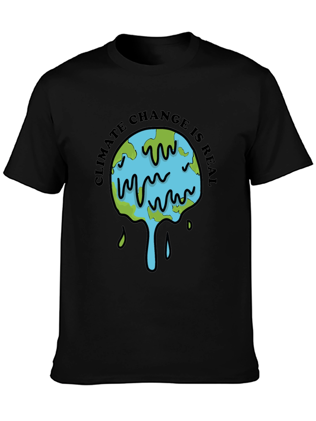 Climate Change is Real Graphic Tee - Black