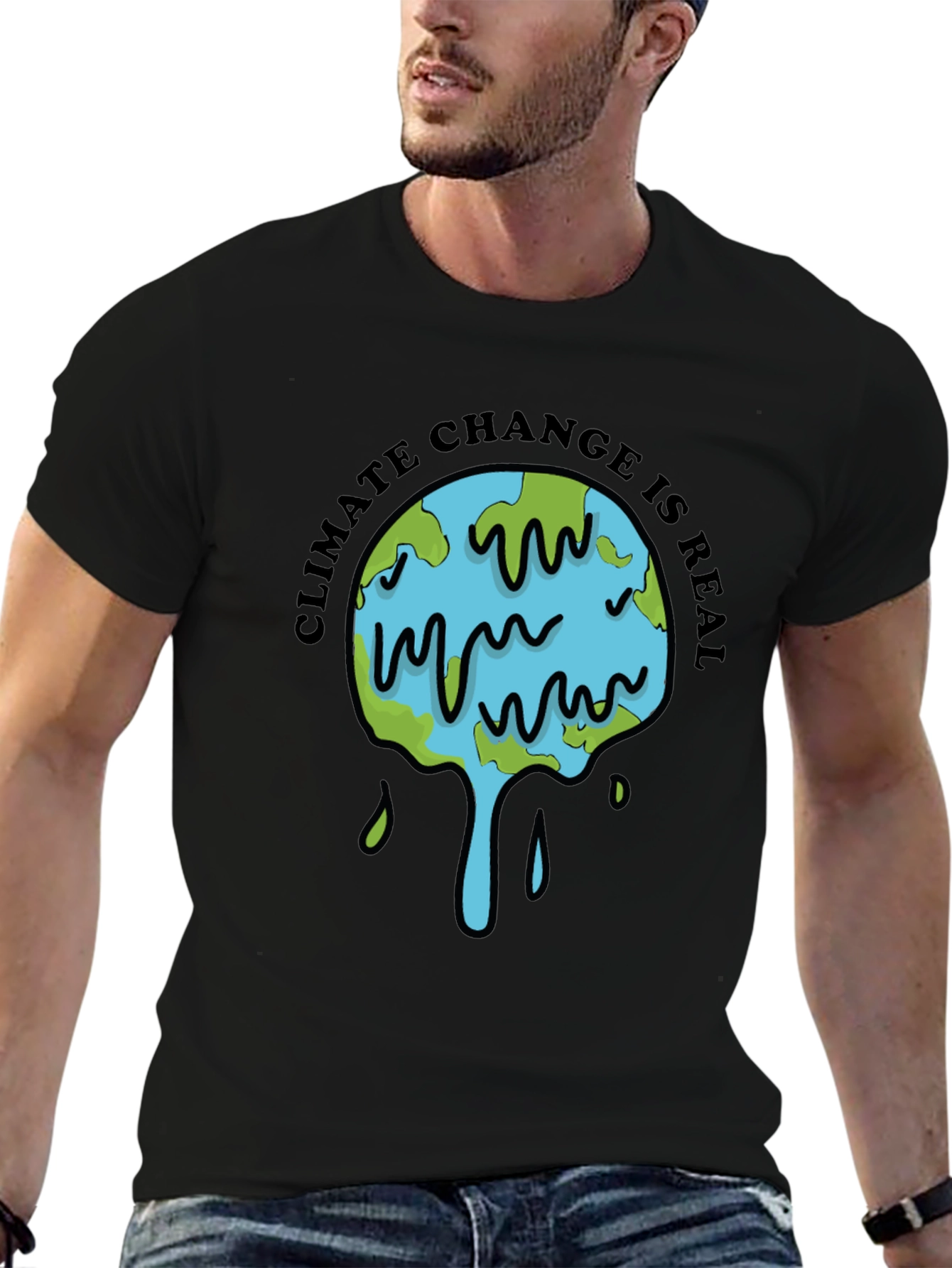 Climate Change is Real Graphic Tee - Black