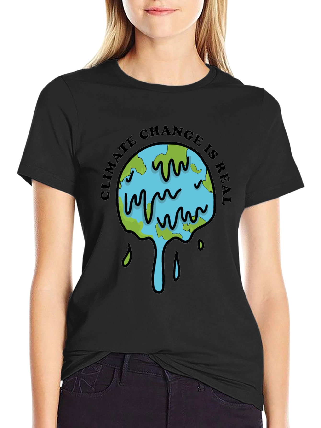 Climate Change is Real Graphic Tee - Black