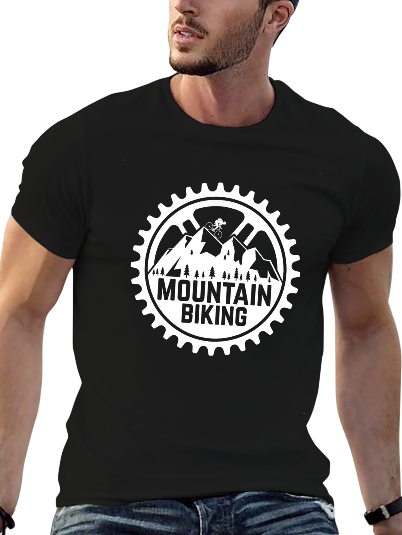 Mountain Biking T-Shirt - Black