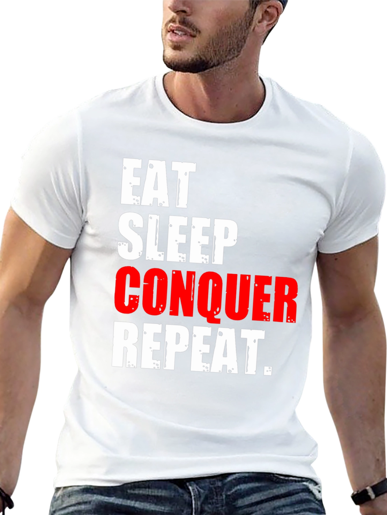 Eat Sleep Conquer Repeat Graphic Tee
