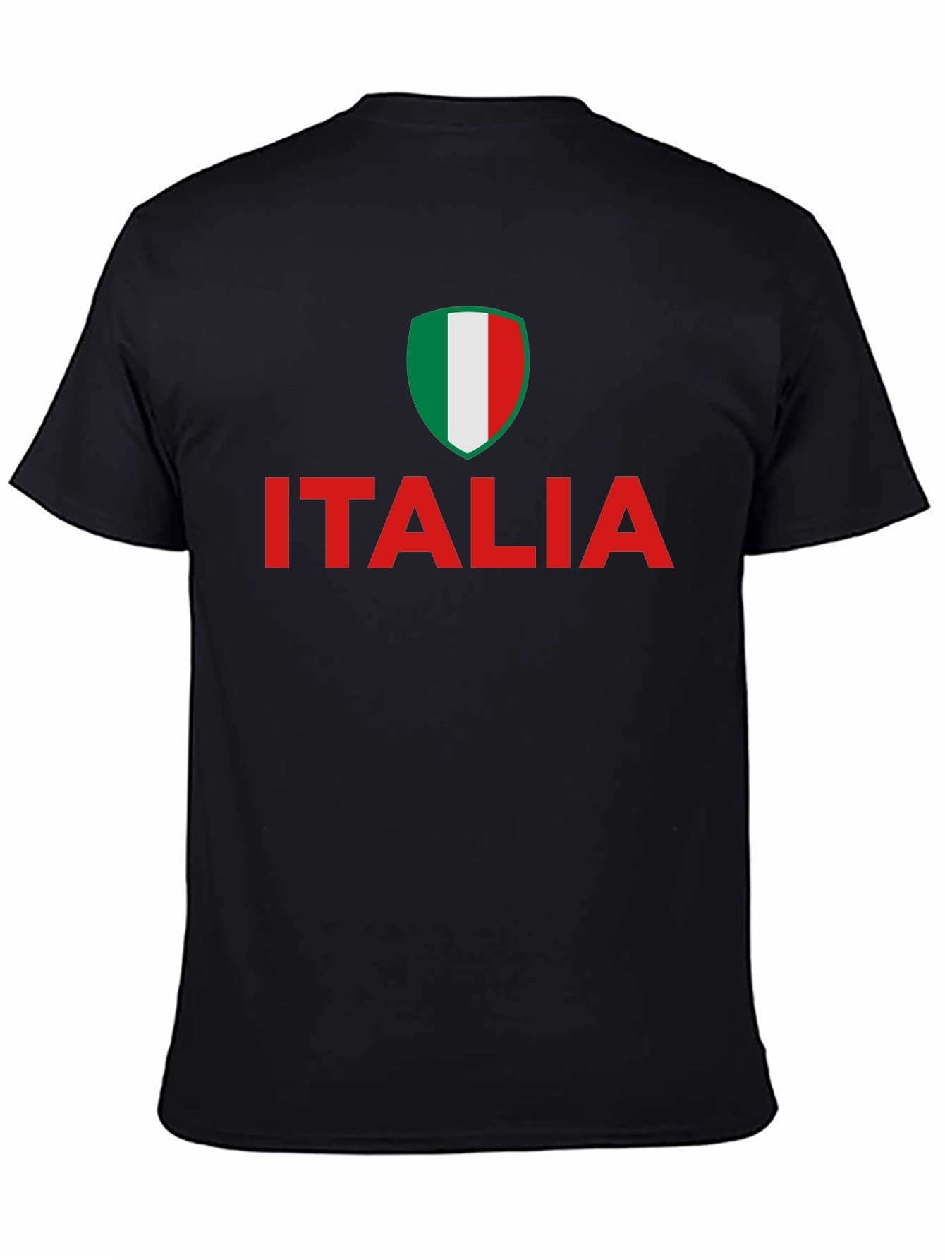 Italia Flag Shield T-Shirt - Black