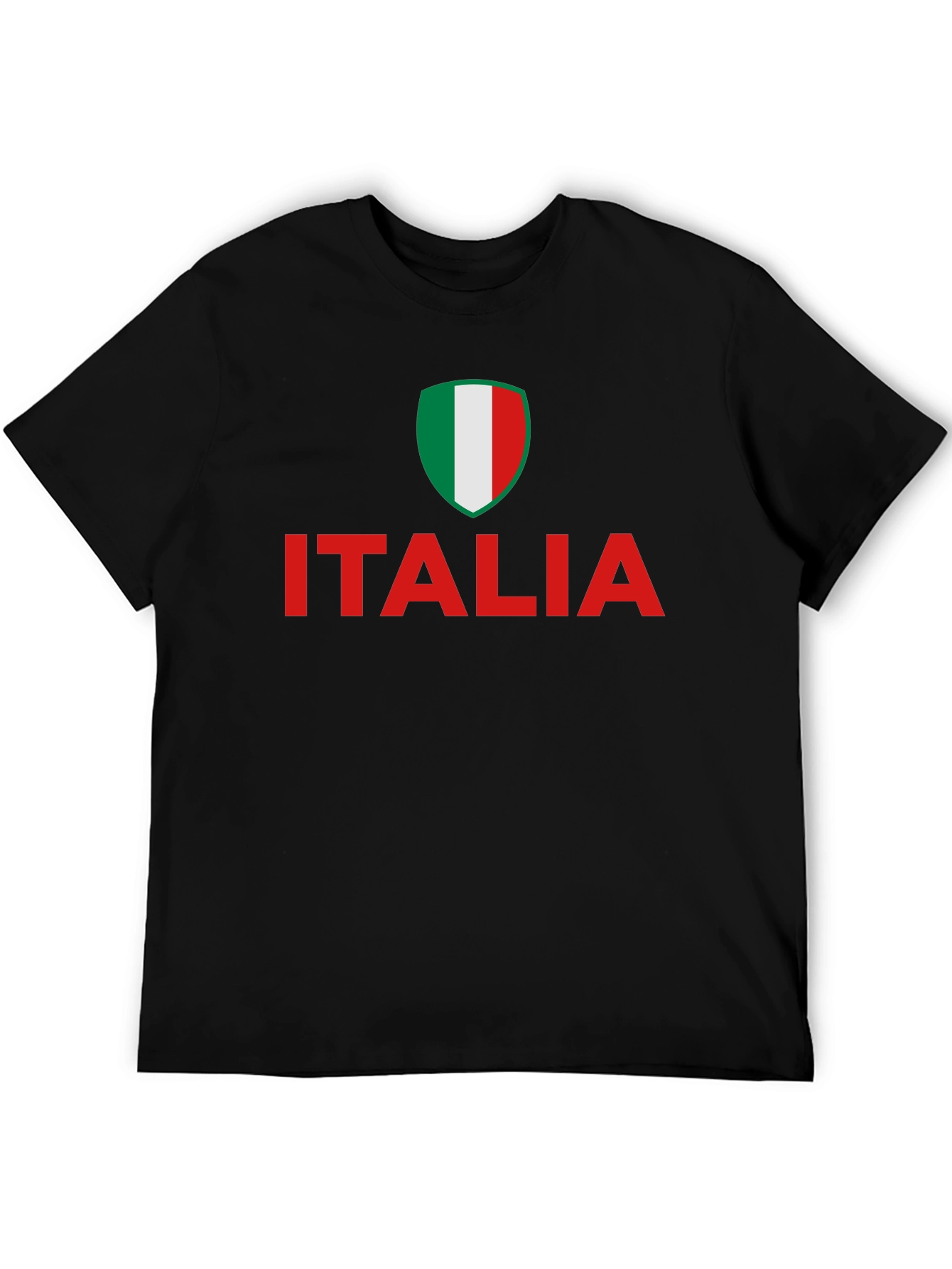 Italia Flag Shield T-Shirt - Black