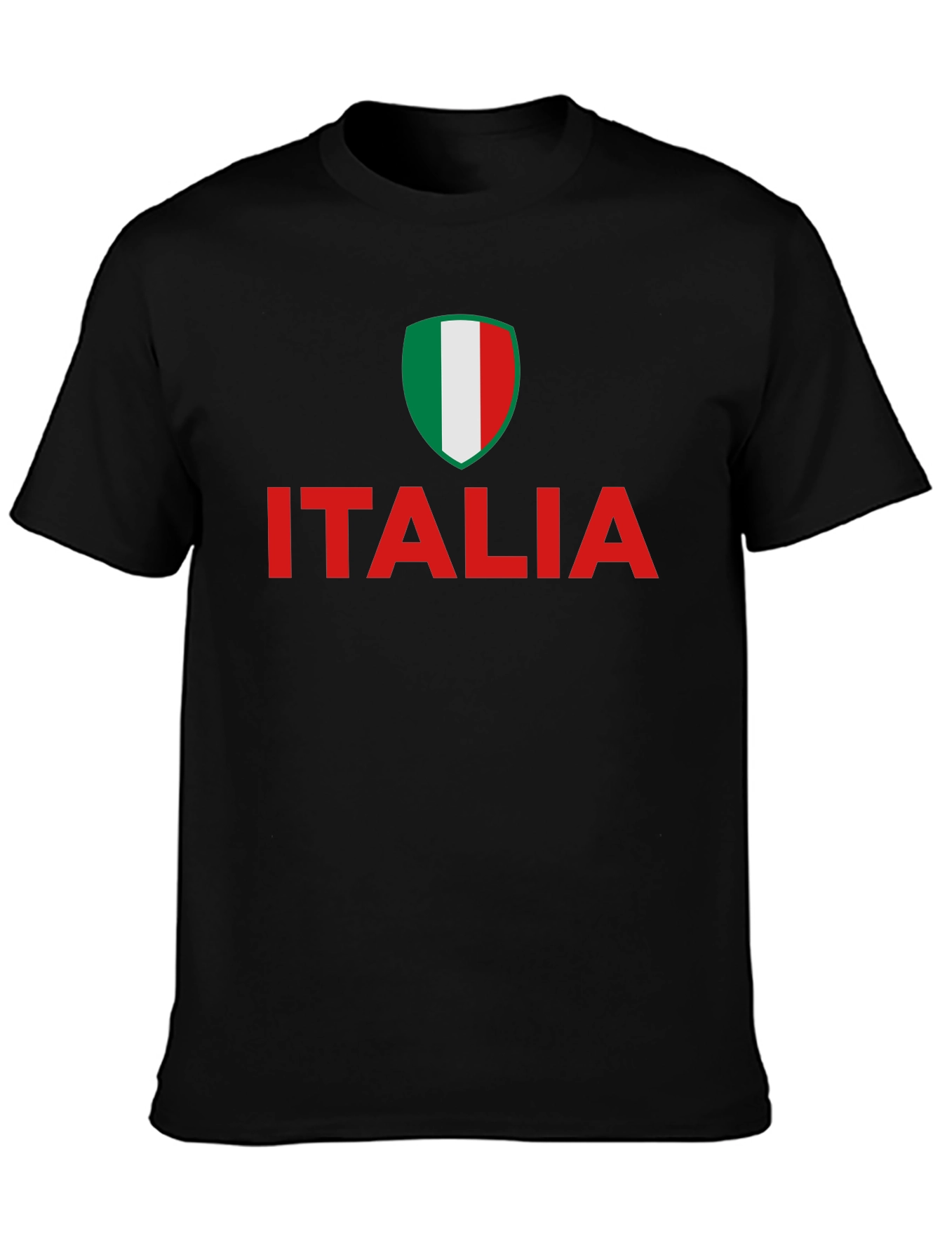 Italia Flag Shield T-Shirt - Black