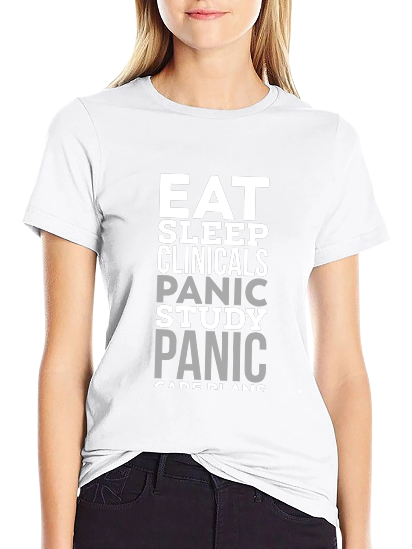 Eat Sleep Clinicals Panic Study Graphic Tee
