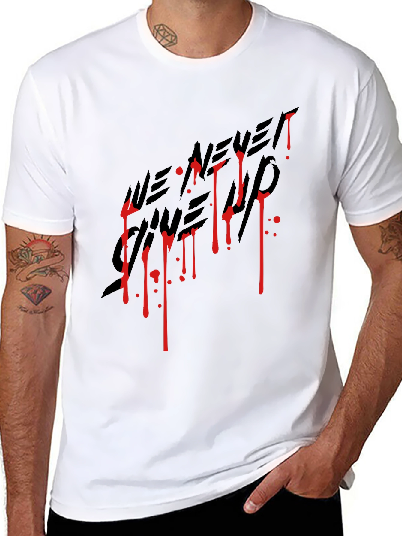 We Never Gave Up Graphic Tee - Black T-Shirt
