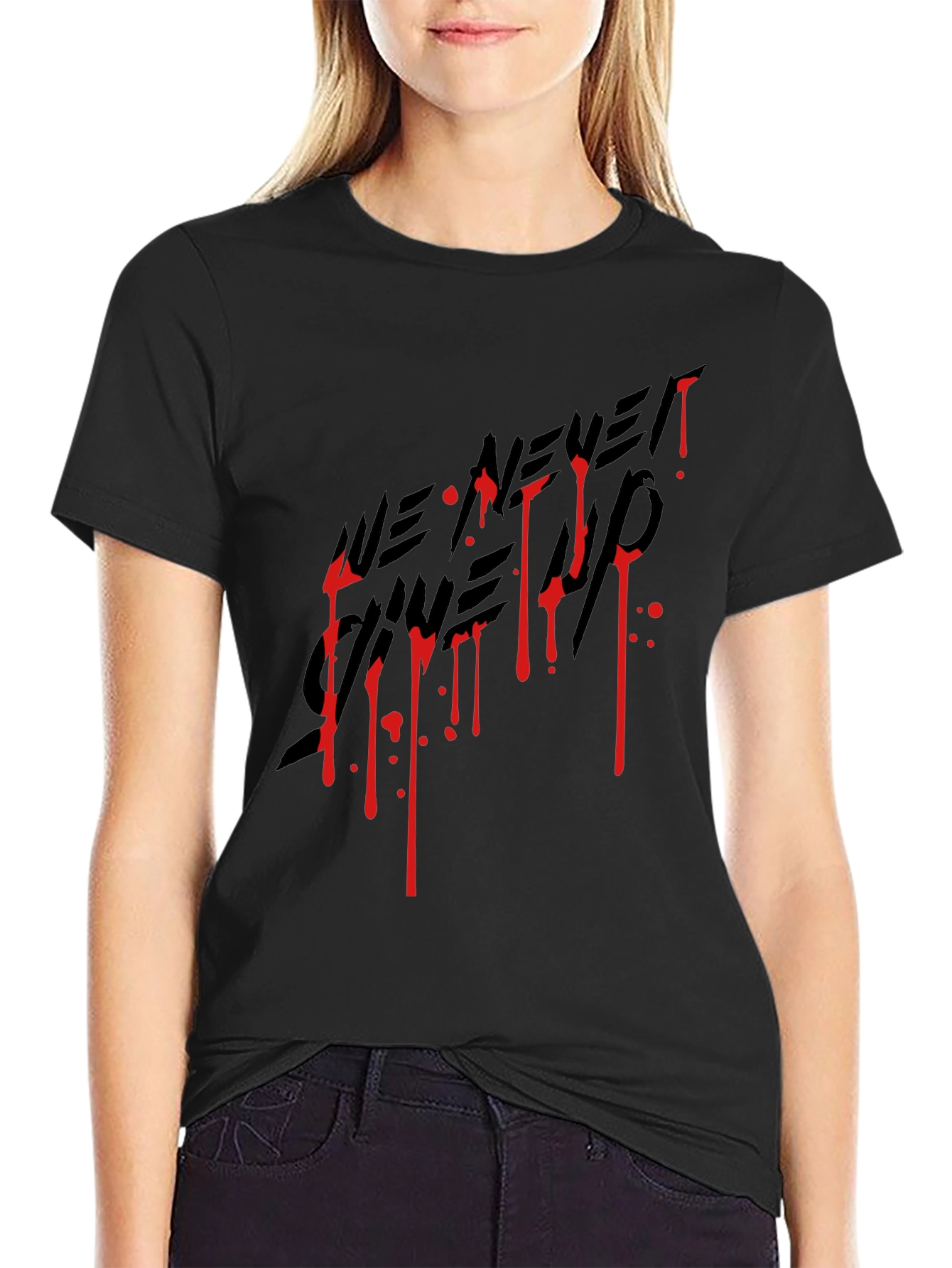 We Never Gave Up Graphic Tee - Black T-Shirt