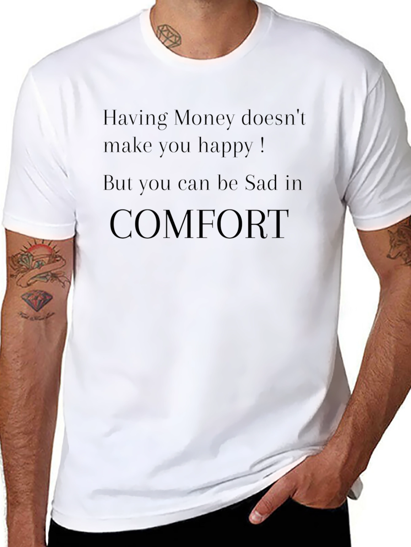 Sad in Comfort Black T-Shirt