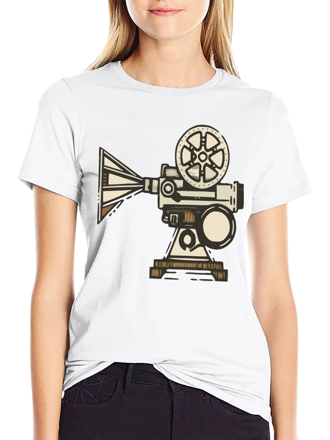 Retro Movie Projector T-Shirt - Black