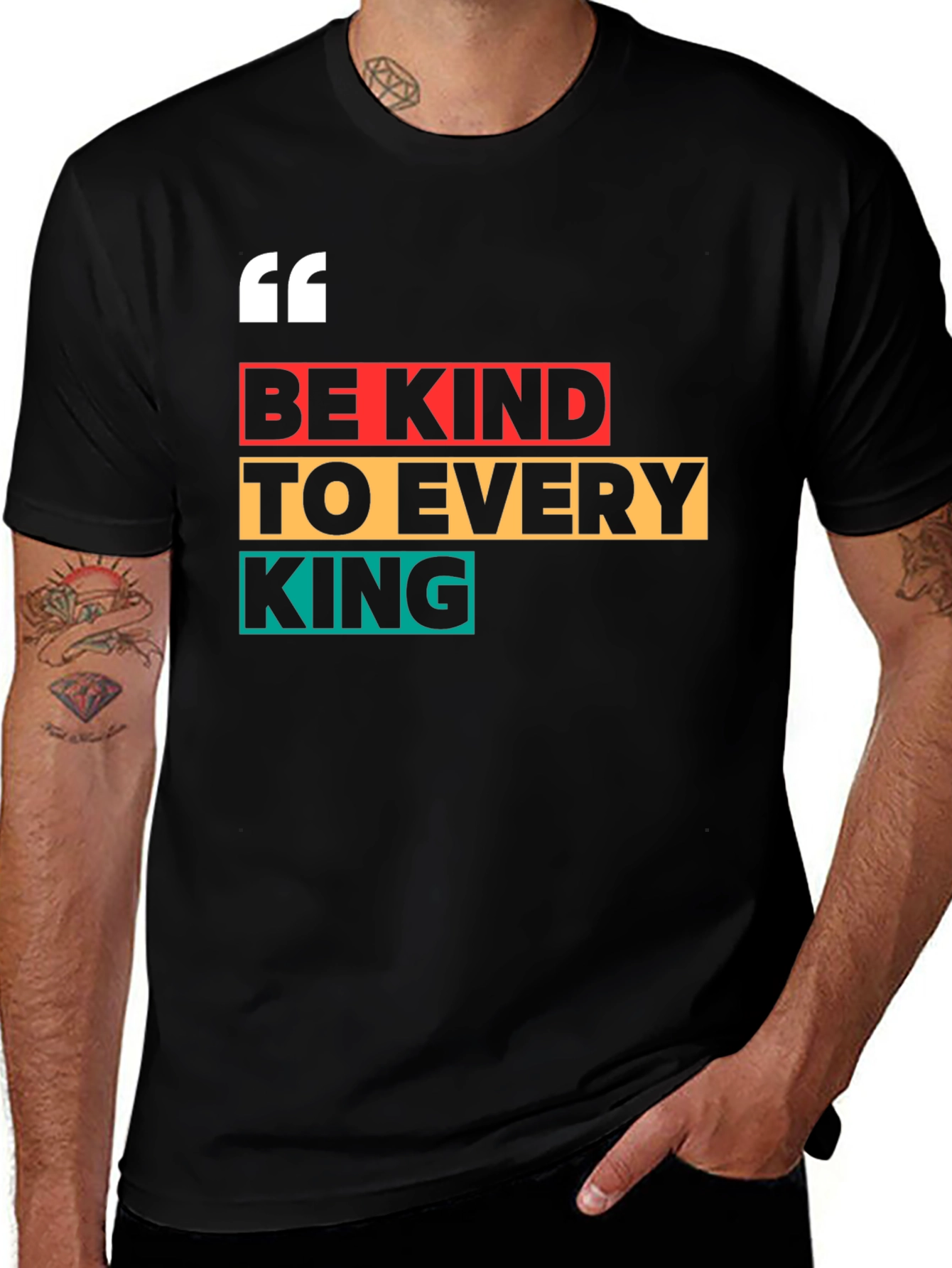 Be Kind To Every King Black Graphic Tee