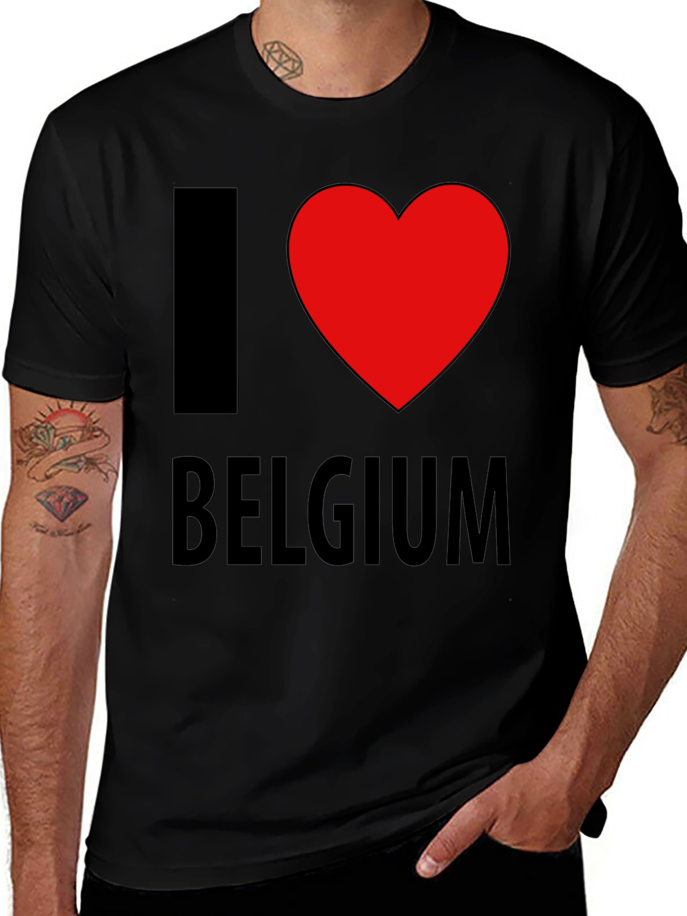 I Heart Belgium Black T-Shirt