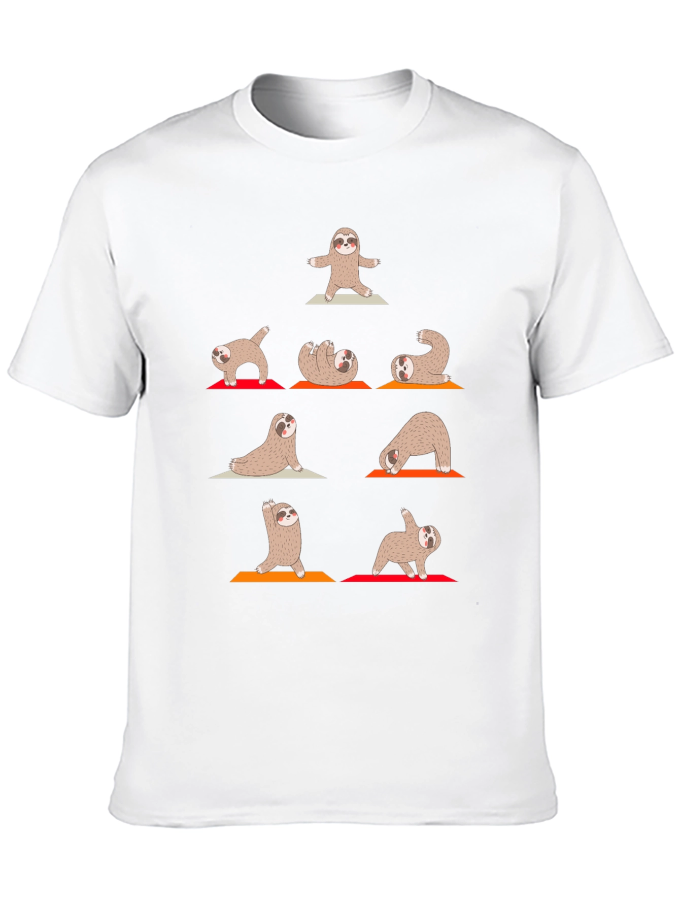 Yoga Sloth Graphic Tee - Black Cotton Comfort