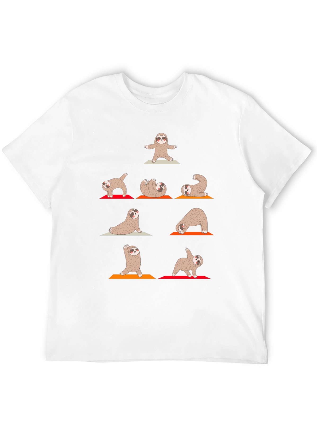 Yoga Sloth Graphic Tee - Black Cotton Comfort