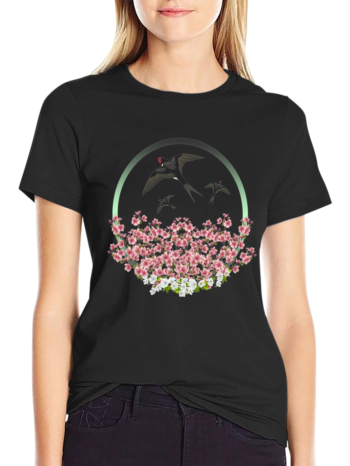 Swallow & Cherry Blossom Graphic Tee