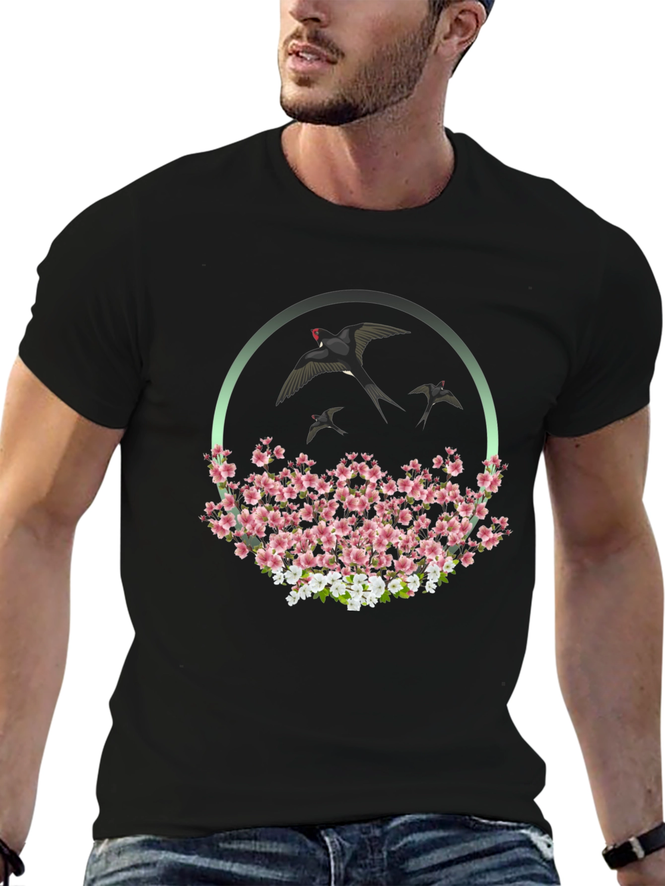 Swallow & Cherry Blossom Graphic Tee