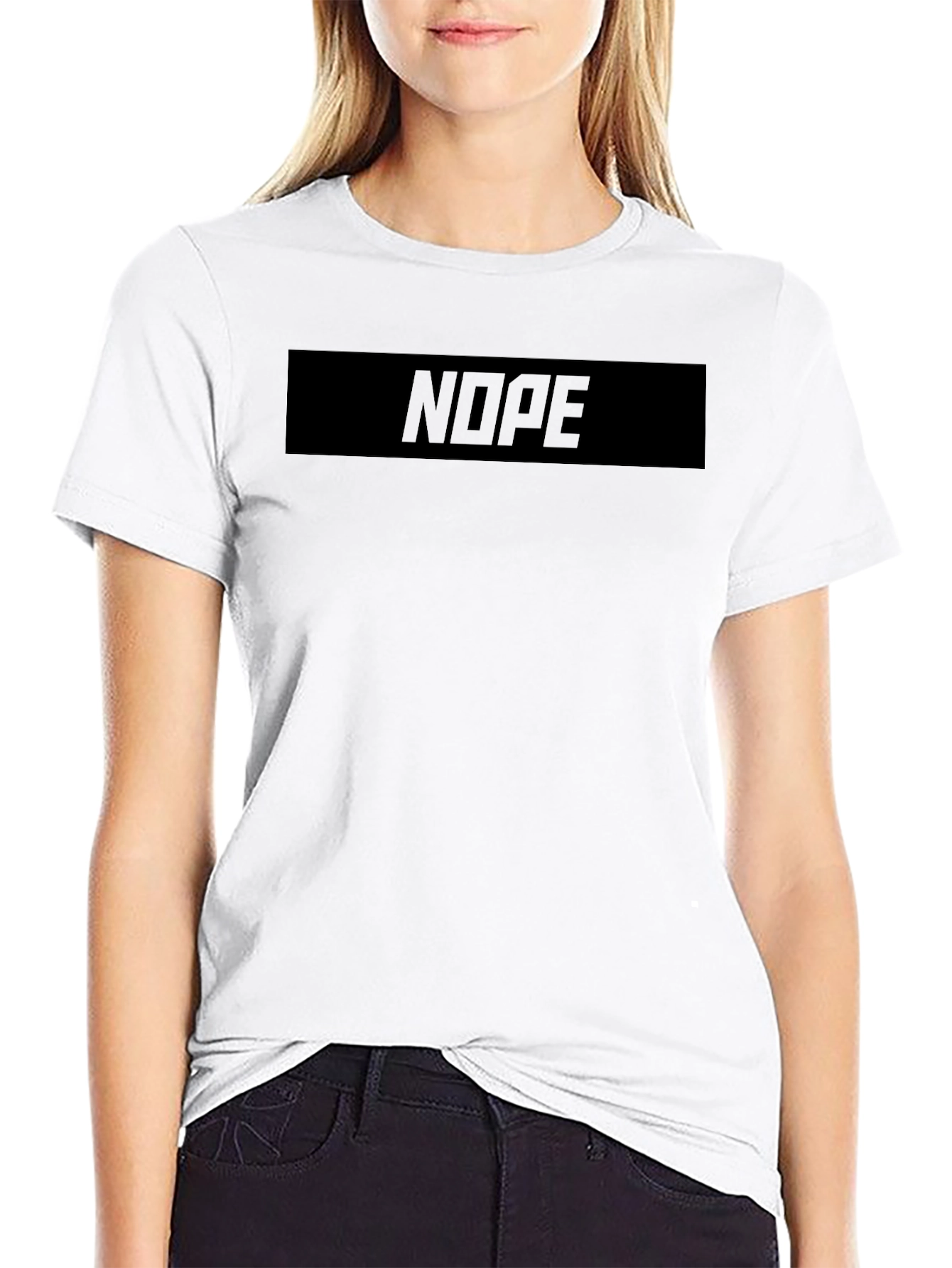 Mens Nope Graphic T-Shirt - Casual Black Tee