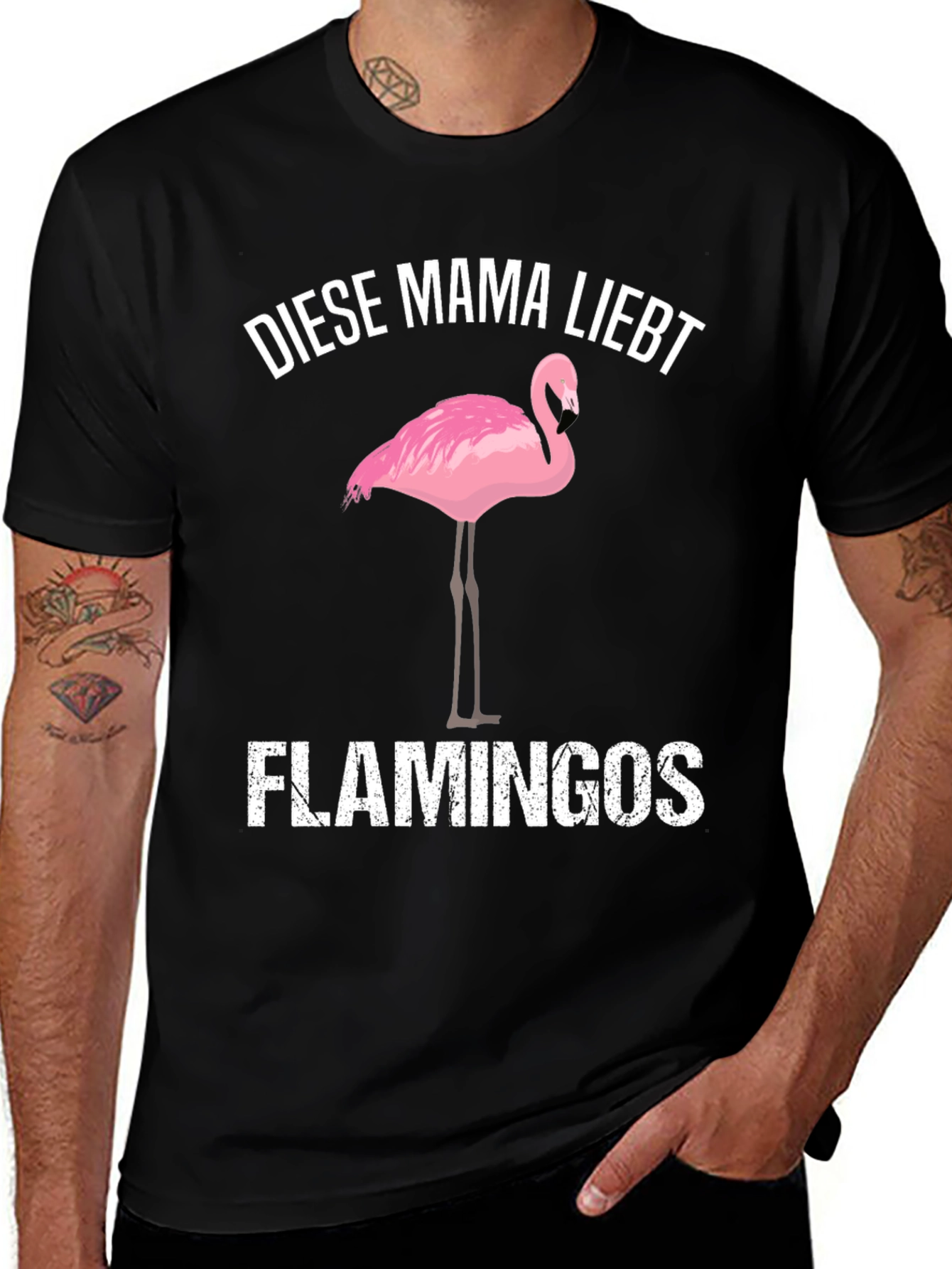 Mama Loves Flamingos Graphic T-Shirt