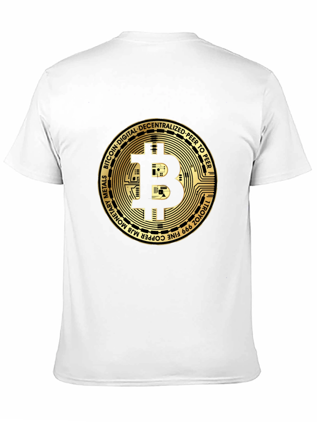 Bitcoin Gold Coin Graphic Black T-Shirt Crypto Currency Tee