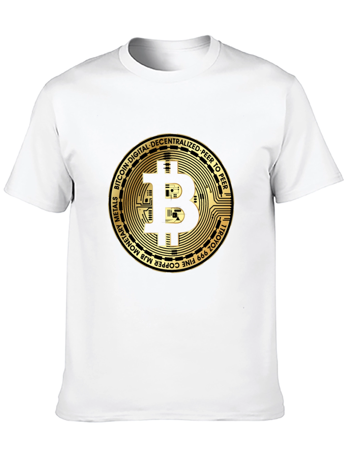 Bitcoin Gold Coin Graphic Black T-Shirt Crypto Currency Tee
