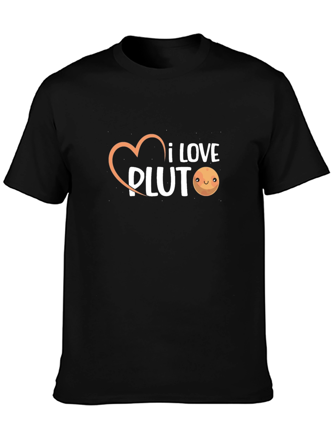 I Love Pluto Graphic Tee - Black Cotton T-Shirt