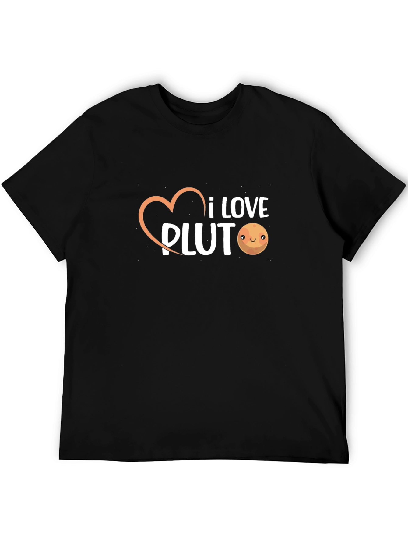 I Love Pluto Graphic Tee - Black Cotton T-Shirt